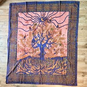 EARTHBOUND Vibrant Tree Tapestry Purple and Orange
